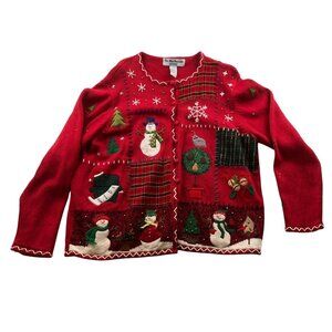 Star Blue Originals Studion Womens Cardigan Sweater Size XL Button Front Holiday